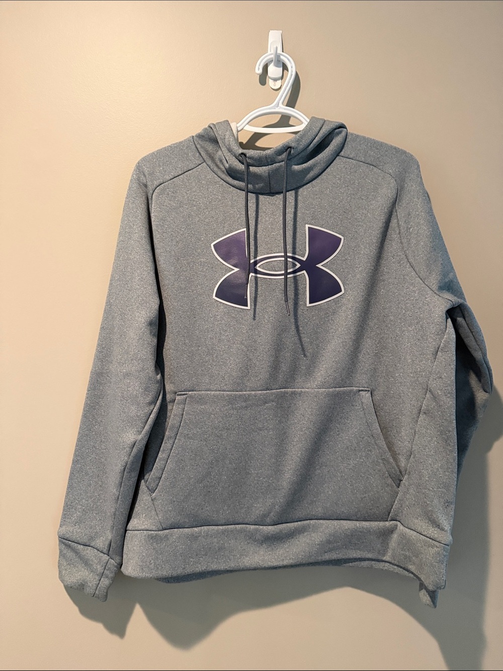 Under Armour Gray Zip-Up Hoodie with Purple Logo